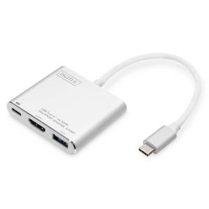 Adapter USB-C -> HDMI 4K + USB-C PD 61W + USB3.0 Digitus DA-70838-1