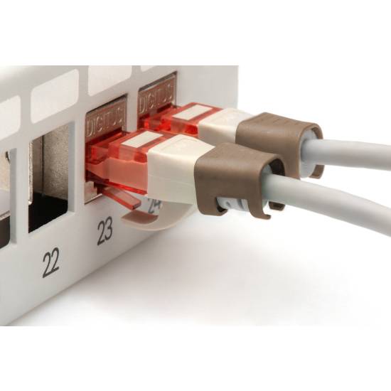 Klips do wtyku RJ45 100szt brązowy Digitus A-CC-BR